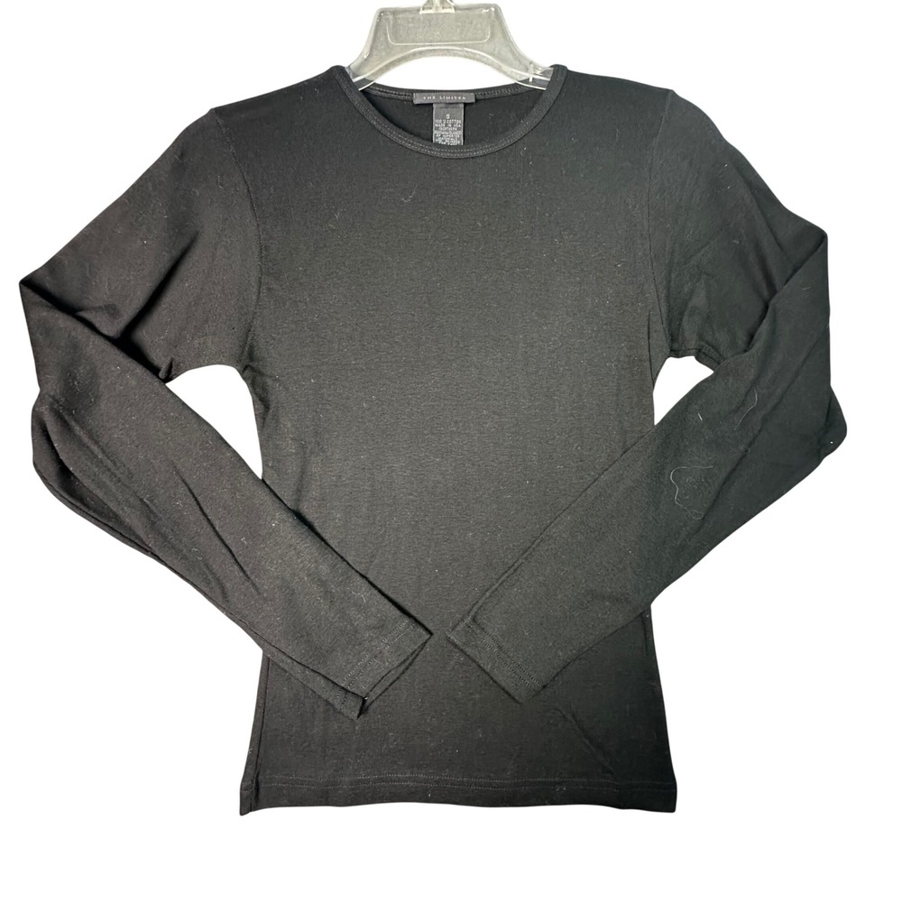 The Limited Long Sleeve Crewneck Top Basic Minimalist Small Black Layering